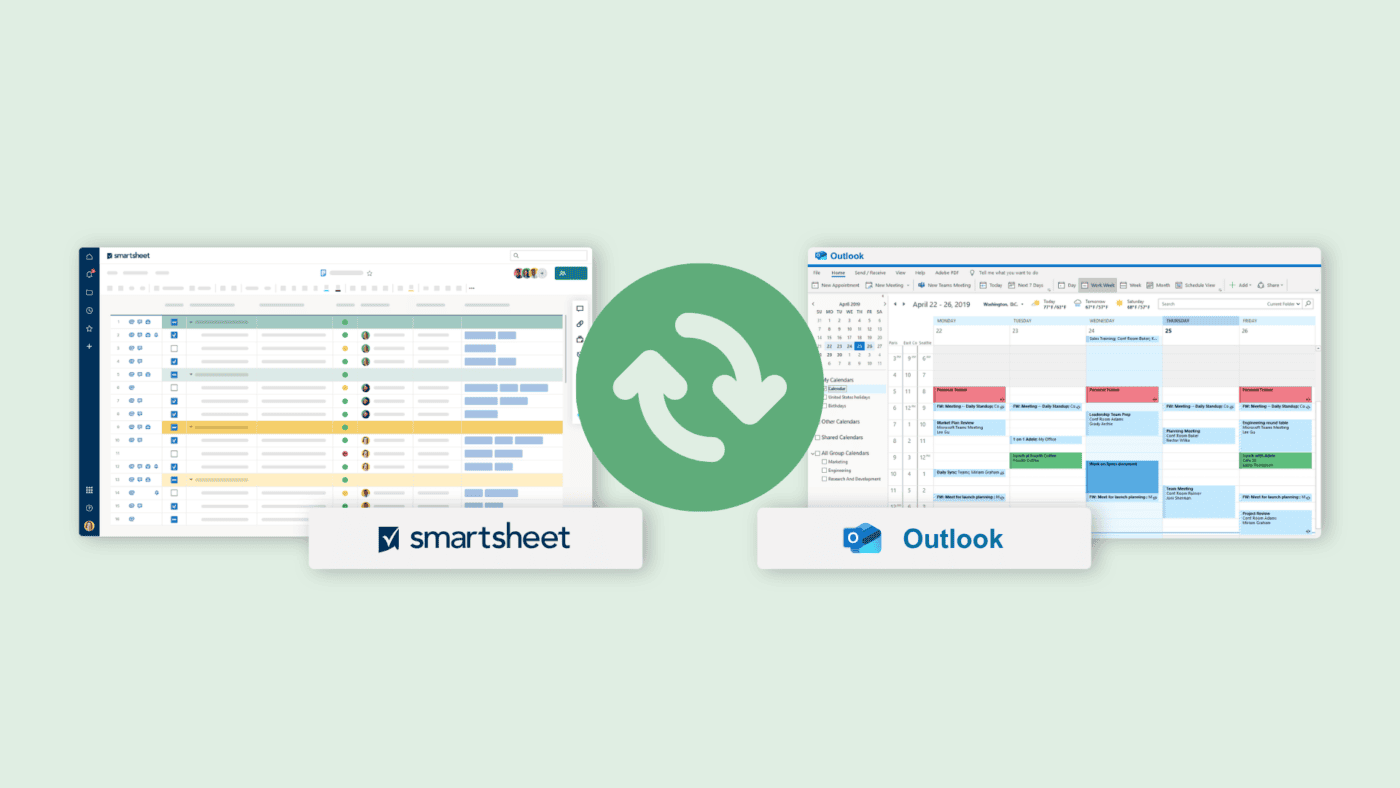 Link with Outlook: Send bookings to Outlook O365 calendars. Optionally, have changes to the calendar entry update your Smartsheet.